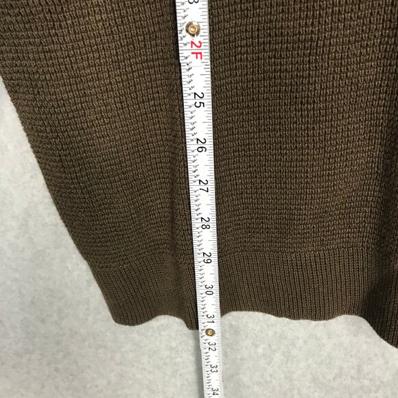 French Connection Sweater Mens XL Brown Waffle Basic Minimal Neutral Academia - Picture 5 of 8